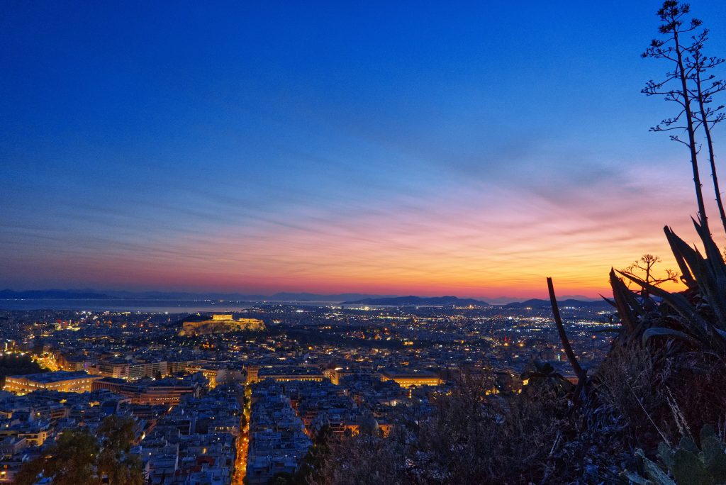 Abenddämmerung Athen